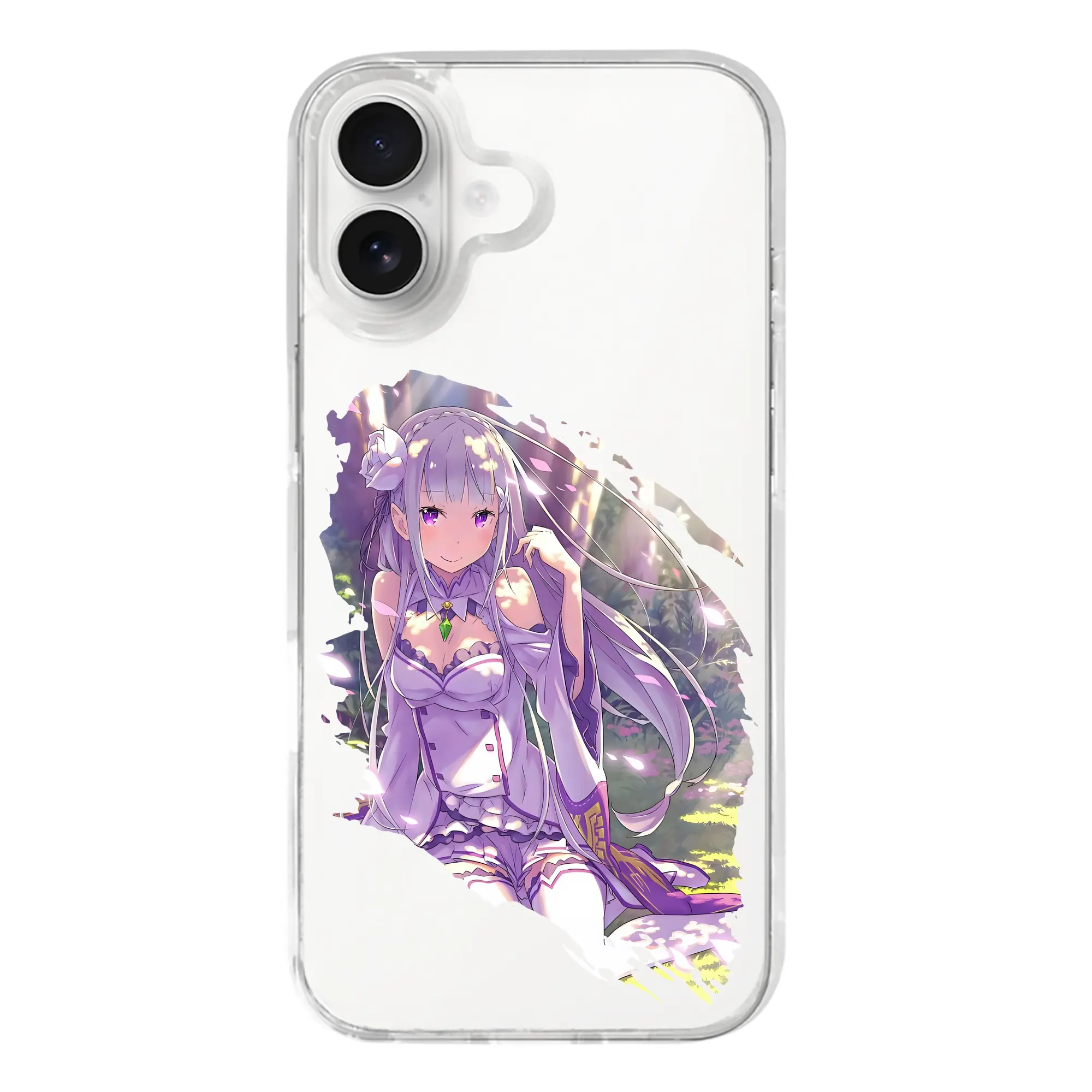 リゼロ グッズ エミリア - iPhone 17シリーズ 透明スマホケース – 薄型・耐衝撃・精密フィット保護カバー